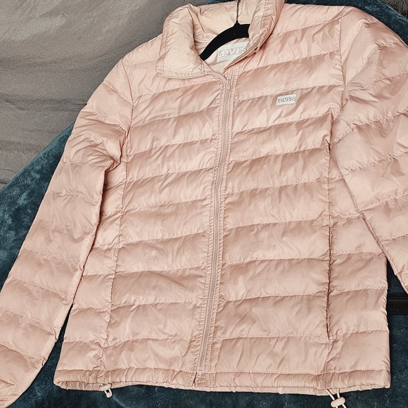 Levi's Retro Sepia Rose Packable Down Puffer Coat size Medium - Picture 11 of 13
